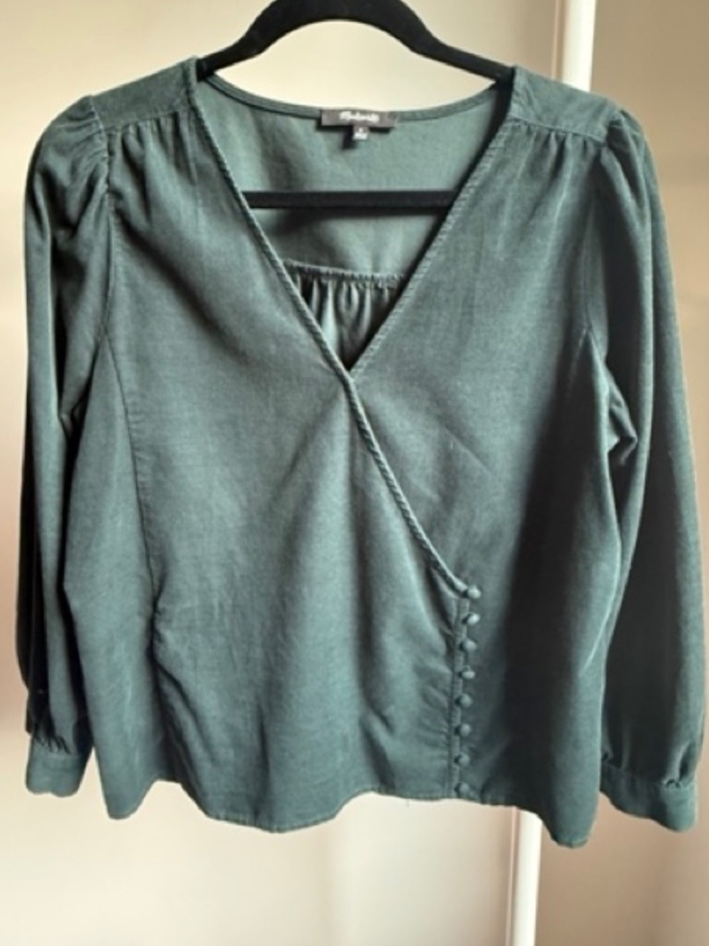 Madewell pine green corduroy top
